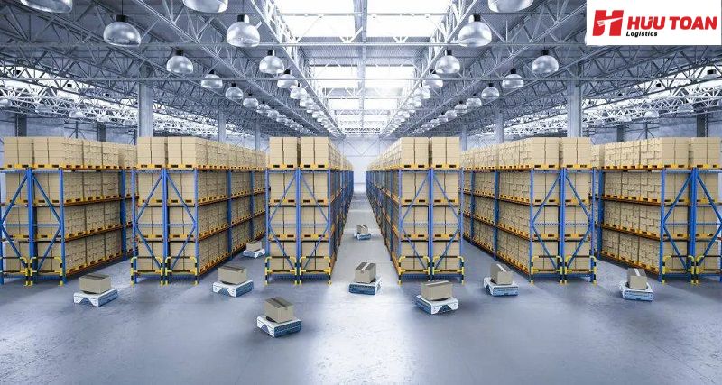 Hình ảnh kho bãi thông minh có kệ hàng