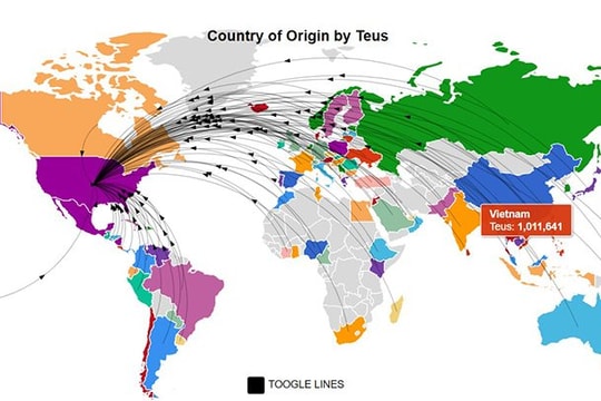 Chuỗi cung ứng toàn cầu kết nối các châu lục